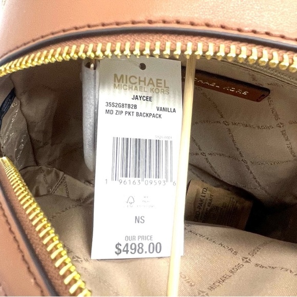 Michael Kors Medium Jaycee Zip Packet Backpack Vanilla - Picture 11 of 11